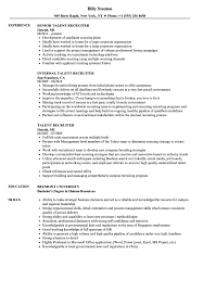 Talent Recruiter Resume Samples Velvet Jobs