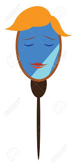 Rapper blueface hip hop cartoon art shirt. A Cartoon Of A Blue Face With Golden Hair As Hand Mirror Line Minimalist Minimalism Trendy Royalty Free Cliparts Vectors And Stock Illustration Image 123461878