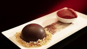 Mkr Recipes Chocolate Mousse Dome With Cherry Sorbet Yahoo7 Chocolate Mousse Chocolate Recipes Thermomix Desserts