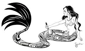 How to draw a mermaid tail? Drawing Of A Cute Mermaid