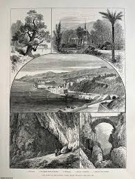 Views of Mentone, France; the Queen of the Riviera. A rare, original print from The Illustrated London News, carefully removed and preserved : an important artifact of journalism's golden age!, 1882. | FRANCE :