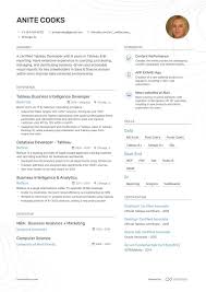 best tableau developer resume examples