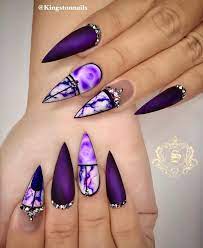 Gorgeous Coffin And Stiletto Nails Compare Stiletto Nails Designs Purple Nail Designs Nail Designs