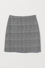 Black And White Checkered Skirt H M Short Jersey Skirt With Images Pink Plaid Skirt Jersey Skirt Black Skirt