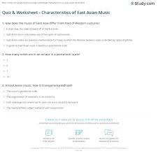 Play this game to review other. Quiz Worksheet Characteristics Of East Asian Music Study Com