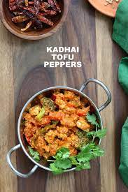 Kadai Paneer Tofu Peppers Vegan Richa Recipe Stuffed Peppers Recipes Tofu