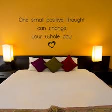 Wall decals are the least expensive way to transform your interiors. One Small Positive Thought Can Change Your Whole Day Quote Wall Decals Motivation Stickers