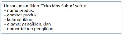 Apa saja unsur unsur yang ada pada iklan diatas. Unsur Unsur Iklan Halaman 36 Belajar Kurikulum 2013