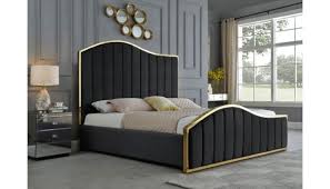 Free shipping* on all headboards. Barletta Black Velvet Bed With Gold Frame Furniture Velvet Bed Black Velvet Bed