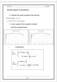 Tensile stress date of experiment: Mce 2301 Lab Report Tensile Test Introduction One Of Chegg Com