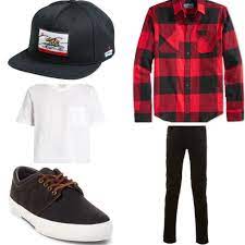This Outfit Is Casual And It Has A Red Flannel White Shirt Black Jeans Polo Shoes And The Hat Is Optional Black Jeans Men Long Sleeve Shirts Shirts
