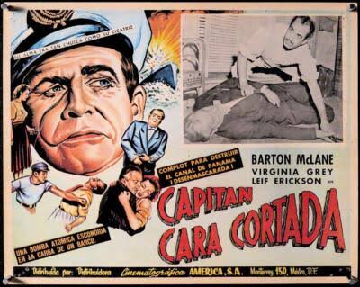 L090 CAPTAIN SCARFACE Mexican movie lobby card '53 Barton MacLane | eBay