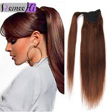 Details About 15 26 Inch High Ponytail Wrap Around Clip In 100 Remy Human Hair Extension 80g