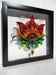 Lotus Art 9x9 Glass Painting Painted Glass Bohemian Decor Spiritual Art Wall Decor Framed Art Etsy Stained Glass Mo Lotus Art Glass Painting Designs Framed Art