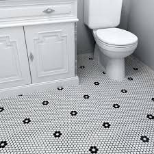 There is a shower tile floor for every budget. Black And White Penny Tile Floor Novocom Top