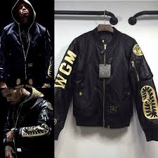 Black And Gold Jacket A Bathing Ape Ma 1 Faux Cow Leather Black Gold Jacket 150
