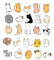 Hand Drawn Baby Cat Collection Cat Doodle Cute Drawings Cute Cat Drawing