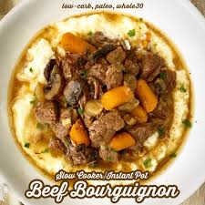 Video Slow Cooker Instant Pot Beef Bourguignon Low Carb Paleo Whole30 Fit Slow Cooker Queen In 2020 Slow Cooker Recipes Beef Beef Bourguignon Beef