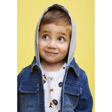 Veste bi-matière à capuche pour bébé garçon