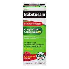 Robitussin Cough Congestion Dm Max Syrup Dextromethorphan 8 Fl Oz Cough Cough Medicine Cough Relief