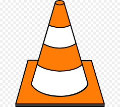 Vector black traffic cone icon set. Line Cartoon Clipart Illustration Construction Safety Transparent Clip Art