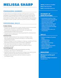Cv templates can also be a convenient place to store and update your professional history as your career progresses. Business Intelligence Analyst Resume Example Myperfectresume