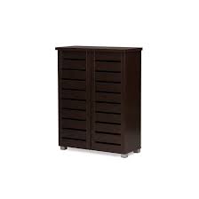 Fitted with two sliding doors, the neolene features five shelves with storage space for up to 18 pairs of shoes. Red Barrel Studio Verdell Wooden Entryway Shoe Storage Cabinet Reviews Wayfair