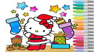 Color these cute beings with our free printable kitten coloring pages. Christmas Hello Kitty Coloring Pages Holiday Colouring Markers Colored Paint Sanrio Rainbow Splash Youtube