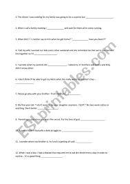 This family worksheet asks students to draw their family. Family One Liners Esl Worksheet By Lenkaw