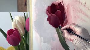 How to paint flowers with acrylics on canvas? How To Paint Spring Flowers Tulip Painting Tutorial