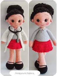 Amigurumi Doktor Amigurumi Bayan Doktor Amigurumi Doctor Orgu Oyuncak Doktor Hediyelik Orgu Oyuncak Tig Isi Orgu Oyuncak Organik Krose Oyuncak Krose Tig Isleri