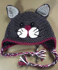 Crochet Cat Hat Child Hat Cat Hat Grey Crochet Hat Winter Hat Child Scrochet Hat Whimsey Cat Hat Winter Ear Flap Hat Character Hat Crochet Cat Hat Cat Hat Pattern Crochet Hats