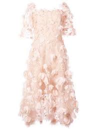 Marchesa Notte 3d Applique Flower Dress Farfetch Floral Applique Dress Short Flower Dress Short Sleeve Floral Dress