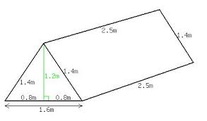 Try drawing a shape on a piece of paper using straight lines. Solution Hi A Tent Has The Shape Of A Triangular Prism With Dimensions As Follows Base 1 6m Side Edge 1 4m And Perpendicular Height 1 2m Height Of The Prism Is 2 5m A Find The