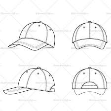 Front Back Side Fashion Flat Vector Template Illustration Of Baseball Cap Or Hat Fashion Illustration Template Illustration Fashion Design Fashion Flats