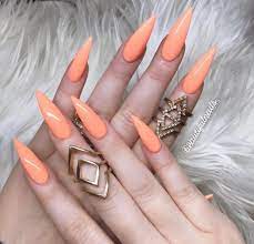 Peach Stiletto Nails Peach Nails Stiletto Nails Stiletto Nails Designs