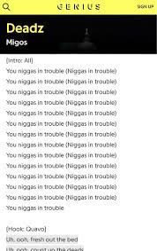 Maybe you would like to learn more about one of these? Kyfu A Twitter All The Migos Say You Niggas In Trouble 14 Times Which Is A Collective 42 To Remind You That These Niggas Are Indeed In Trouble Https T Co 7kwltcy0vz