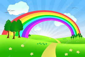 Summer landscape with rainbow Stock Photo by ©Kasza 13890516