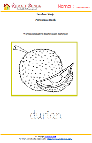 Bila media mewarnai gambar merupakan salah satu alternatif untuk mengasah otak dan. Worksheet Mewarnai Buah Durian Rumah Bunda