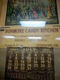 Dunmore Candy Kitchen Vintage 1940 Calendar Vintage Calendar Calendar Dunmore