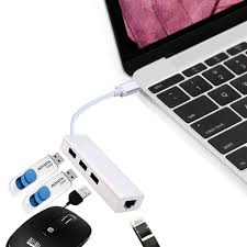 Usb3 1 Usb C Type C To Rj45 Ethernet Lan Adapter With 3 Port Usb 3 0 Hub For Macbook Pc Usb New Macbook Newest Macbook Pro