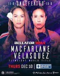 The event takes place at mohegan sun arena in uncasville. Bellator 254 Macfarlane Vs Velasquez Mma Event Tapology
