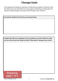 Therapy Goals Worksheet Therapist Aid Solution Focused Therapy Adolescent Therapy Goals Worksheet