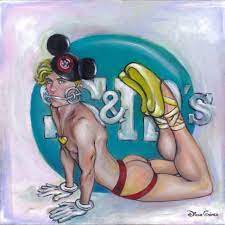 Mickey Mouse Gay Poster Sexy Print Muscle Twink Mickey 