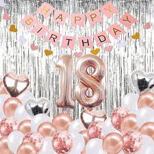 But the truth is that colored. Szhuiher 18th Birthday Decorations Banner Balloon Happy Birthday Banner 18th Rose Gold Foil Balloons Number 18 Birthday Balloons 18 Years Old Birthday Decoration Supplies Buy Online In Finland At Desertcart Fi Productid 130502249