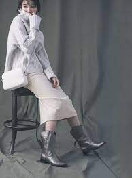 冬ファッション 2018 2019コーデ ファッション ウエスタンブーツ ファッションアイデア