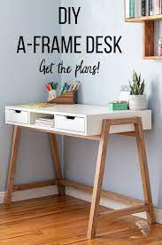 Diy A Frame Desk How To Tutorial Video And Plans Anika S Diy Life Diy Desk Plans Frame Desk Easy Diy Desk