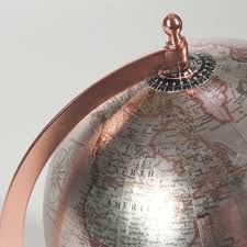 Globe Terrestre H 29 Cm Copper Glace Mappamondo
