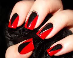 Add the jewels at the center of the petals of the flowers and. 65 Funkiest Stripe Nail Art Ideas To Sport The Cool Look Black Halloween Nails Red Nails Halloween Nail Designs