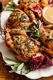 Golden Brown And Buttery These Roasted Cornish Game Hens Make An Elegant And Impressive Dinner Fir In 2021 Roasted Cornish Hen Cornish Hens Best Thanksgiving Recipes